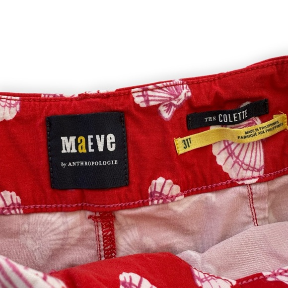 Anthropologie | Maeve • The Colette Red Sea Shell Pants - Picture 12 of 15